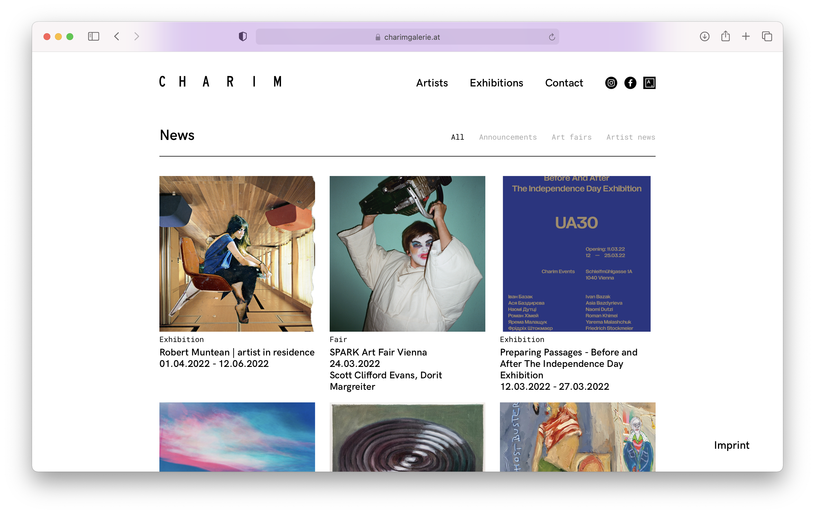 Website @ Charim Galerie